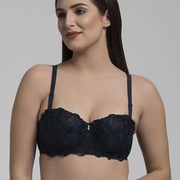 MAKCLAN Floral Medium Coverage Underwired Lightly Padded Plunge Bra-27