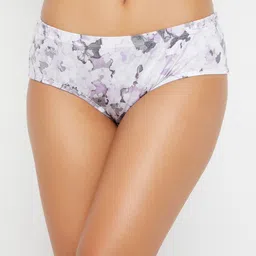 Clovia Women White & Purple Printed Hipster Briefs-image-98