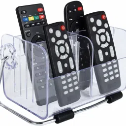 Plastic Acrylic Remote Control Storage Holder Organizer Stand, Transparent Storage Basket-image-51