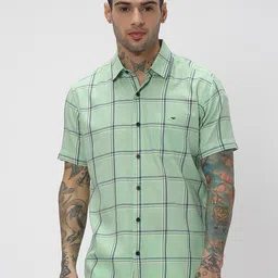 Mufti Trim Slim Fit Checked Casual Pure Cotton Shirt-image-87