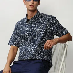 SHOWOFF Standard Floral Printed Cotton Slim Fit Casual Shirt-image-50