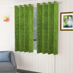 152.5 cm (5 ft) Velvet Room Darkening Window Curtain (Pack Of 2)-picture-32