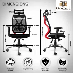 oakcraft Hurricane PLUS High Back Ergonomic Chair with Multi Synchro Mechanism Mesh Office Adjustable Arm Chair image 5