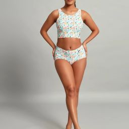 Seamless Swimsuit White Print Printed Women Swim-dress White Swimsuit-image-25