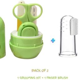 Baby 4 in 1 Grooming Nail Kit with Baby Silicone Finger Brush PO2 - Multicolour-image-94