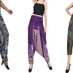 Printed Rayon, Cotton Women Harem Pants-image-86