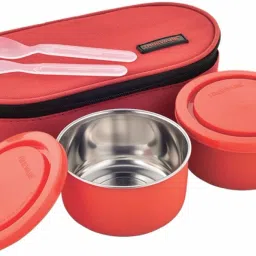 Executive Micro Safe Red 2 Containers Lunch Box-image-39
