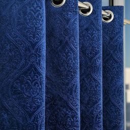 213 cm (7 ft) Velvet Blackout Door Curtain (Pack Of 2)-image-12