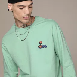 WROGN Round Neck Minimal Graphic Print Detail Slim Fit Sweatshirt-image-44