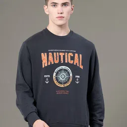 Red Tape Men Graphic Print Fleece Round Neck Baggy Fit Sweatshirt-image-20