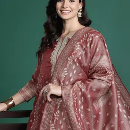Indo Era Ethnic Motifs Embroidered Kurta with Trousers & With Dupatta-picture-26