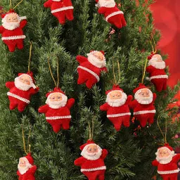 TIED RIBBONS Red Set of 12 Mini Santa Christmas Tree Decoration-18