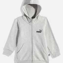 Puma Girls Essentials Small Logo Full-Zip Youth Hoodie Sweatshirt-image-34