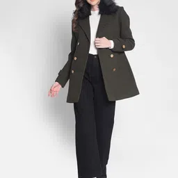 Crimsoune Club Double Breasted Notched Lapel Collar Overcoat-image-6