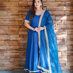 Anni Designer Gotta Patti Anarkali Kurta With Trouser & Dupatta-41