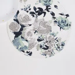 Home Centre Corsica White Floral Printed Cotton Round Placemat-image-78