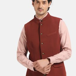 Blackberrys Woven Design Slim-Fit Nehru Jacket-31