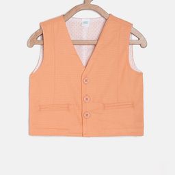 MINI KLUB Infant Boys Orange Solid Pure Cotton Waistcoat-picture-23