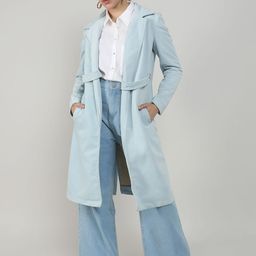 Campus Sutra Single-Breasted Belted Long Coat-32