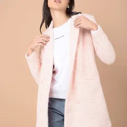 Crimsoune Club Women Jacquard Double-Breasted Overcoat-41