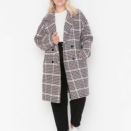 Trendyol Checked Double-Breasted Longline Overcoat-picture-8