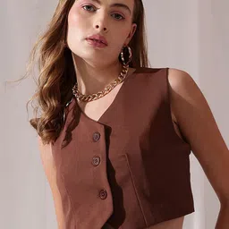 STREET 9 V-Neck Sleeveless Waistcoat-image-88