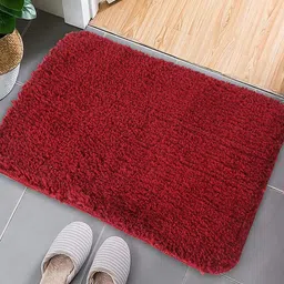 CURIOUS LIFESTYLE Maroon Textured Anti-Slip Doormat-image-34