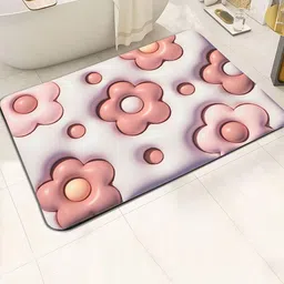 Dakshya Industries Pink 3D Printed Anti-Slip Doormat-image-34