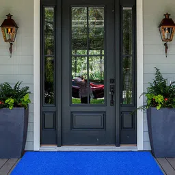 Kuber Industries Blue Solid Rubber Anti-Slip Doormat-24