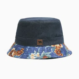 THE BEAR HOUSE Men Blue Self Design Bucket Hat-image-91