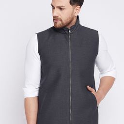 even Men Charcoal Grey Tailored Jacket-image-92