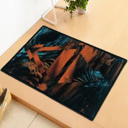 Story@home Black & Orange Abstract Printed Anti-Skid Doormat-picture-29