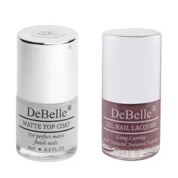 DeBelle Set of 2 Gel Nail Polish - Majestique Mauve & Matte Top Coat - 16ml Each-4