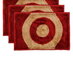 Kuber Industries Pack Of 3 Red & Beige Anti Skid Doormat-8