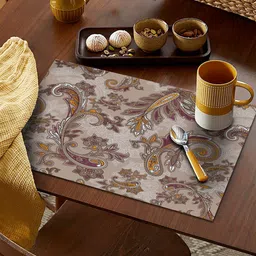 AEROHAVEN Set Of 6 Brown Geometric Print Table Placemats image 3