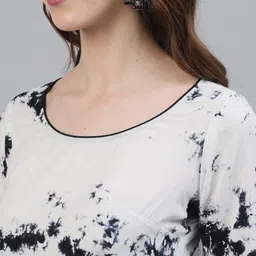 AKS Abstract Printed Pure Cotton Straight Kurta & Palazzos with Dupatta image 2