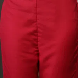 Stylum Red Floral Yoke Design Regular Straight Kurta with Trousers & With Dupatta image 3