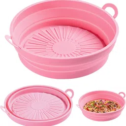 Reusable Silicone Air Fryer Liner Foldable Basket Round Airfryer Tray-picture-19