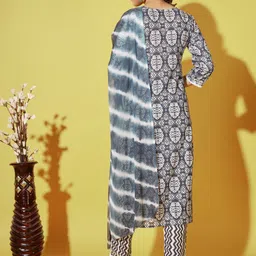 Vbuyz Ethnic Motifs Printed Regular Kurta with Trousers & Dupatta image 5
