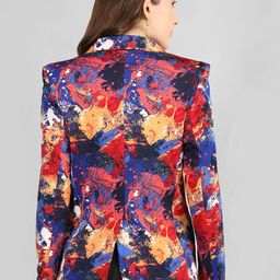 Chkokko Abstract Printed Notched-Lapel Single-Breasted Blazer image 3