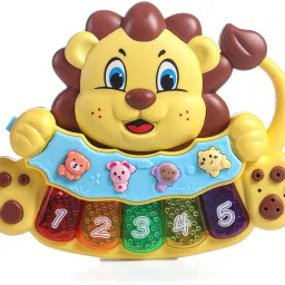 3 in 1 Musical Lion Piano for Kids With Light, Animal Sounds, Melodies, 6+Months-image-2