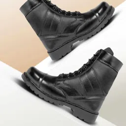 HIGH ANKLE BOOT Men's Lace-up Leather Boots Boots For Men (Black) Boots For Men-15