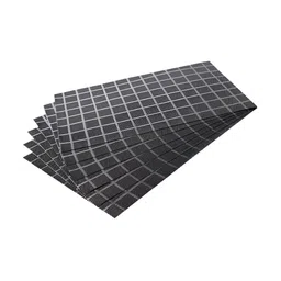 OBSESSIONS Grey 6 Pieces Checked Pattern Textured Waterproof Table Placemats image 4