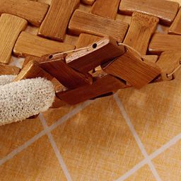 Kuber Industries Set of 6 Brown Bamboo Wooden Coasters-28