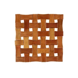 Kuber Industries Set of 6 Brown Bamboo Wooden Coasters image 5