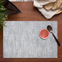 OBSESSIONS Grey 6 Pieces Textured Waterproof Table Placemats-5