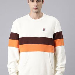 FILA Round Neck Colourblocked Cotton Pullover Sweatshirt-image-46