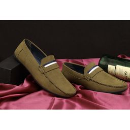 birgos Men Green Suede Boat Shoes-image-47