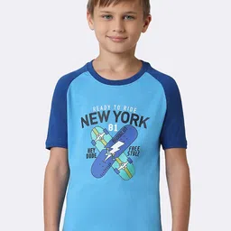 Van Heusen Boys Typography Printed Pure Cotton Smart Tech Easy Stain Release T-shirt-image-73