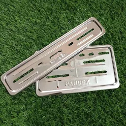 Chrome Bike Number Plate Standard Size Compatible for All Motorbikes and Scooty Bike Number Plate-10